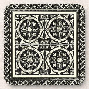 Dessous-de-verre Motif Mandala noir et blanc par Vision Studio