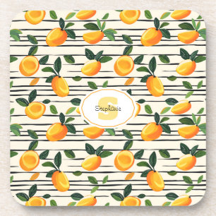 Dessous-de-verre Motif Mango Aquarelle avec Feuilles verts