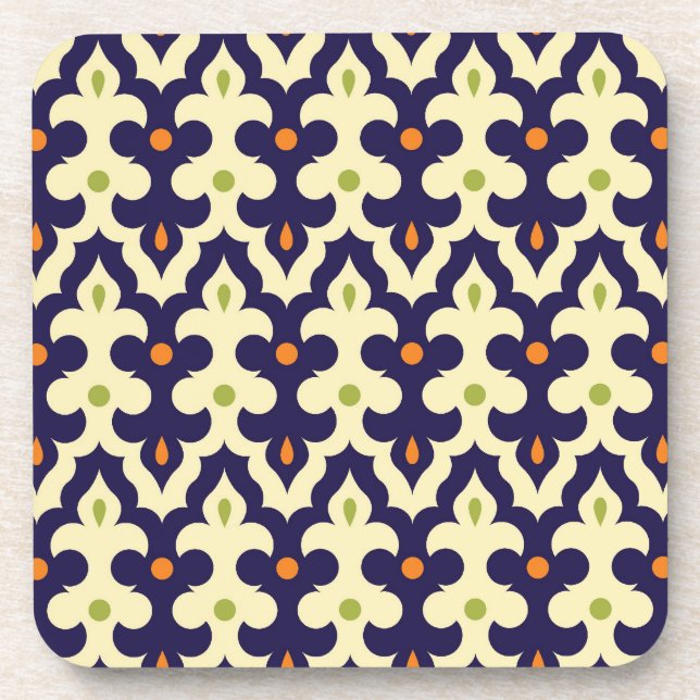 Dessous-de-verre Motif marocain d'arabesque de ressort de damassé (Devant)