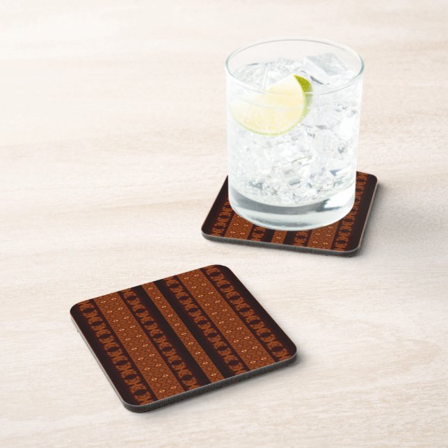 Dessous-de-verre Motif marron tribal (Côté Droit)