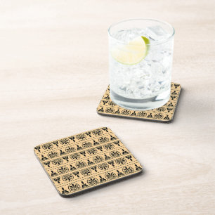 Dessous-de-verre Motif Méditerranéen Arabesque Grec Brun