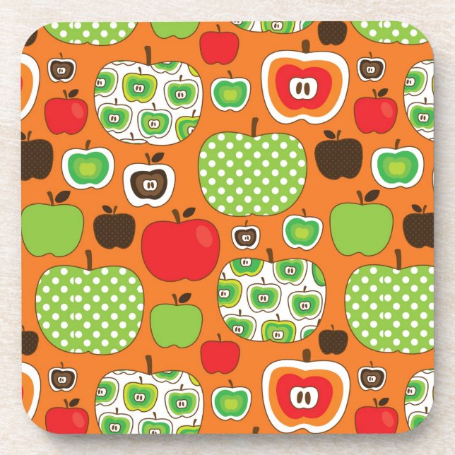 Dessous-de-verre Motif mignon d'illustration de pomme (Devant)