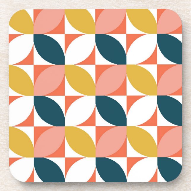 Dessous-de-verre Motif moderne de feuille de la moitié du siècle (Devant)