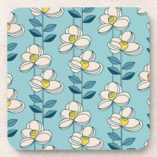 Dessous-de-verre Motif moderne de feuille florale de la moitié du