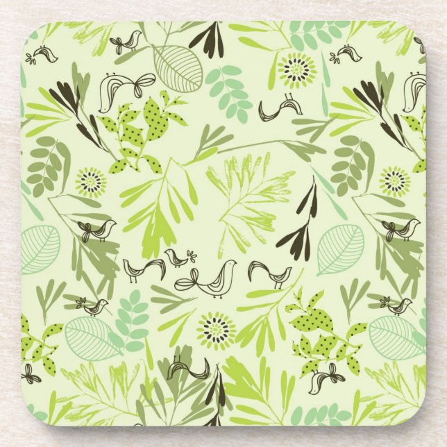 Dessous-de-verre motif montrant de petits oiseaux de bébé (Devant)