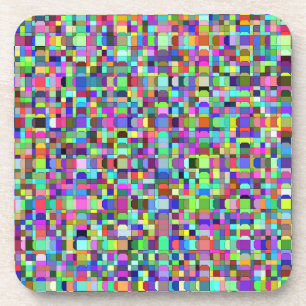 Dessous-de-verre Motif multicolore de formes de carrés abstraits