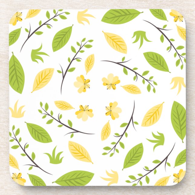 Dessous-de-verre Motif Nature Dessin De Feuilles  (Devant)