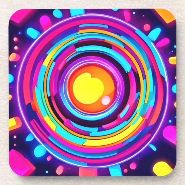 Dessous-de-verre Motif Neon Circle Vortex (Devant)