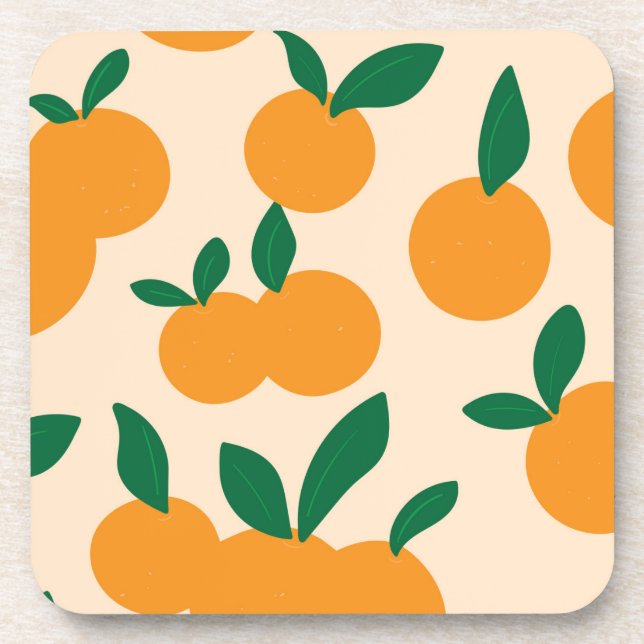 Dessous-de-verre Motif Oranges De Fruits Citriques De Style Moderne (Devant)