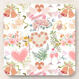 Dessous-de-verre motif ornements mariages