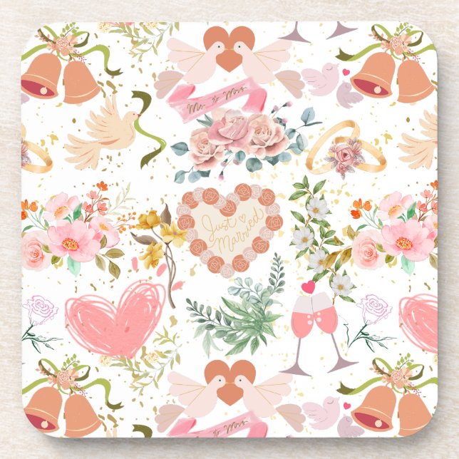 Dessous-de-verre motif ornements mariages (Devant)