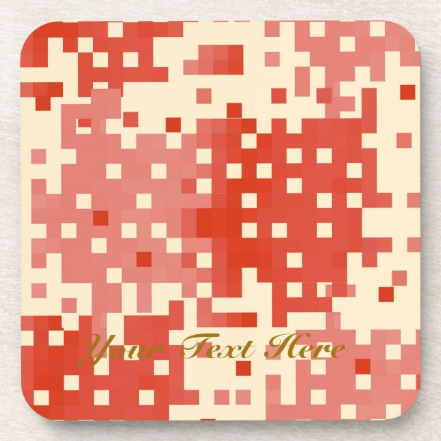 Dessous-de-verre Motif Pixel rouge et rose (Devant)