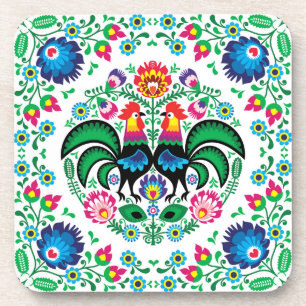 Dessous-de-verre Motif polonais carré de coq