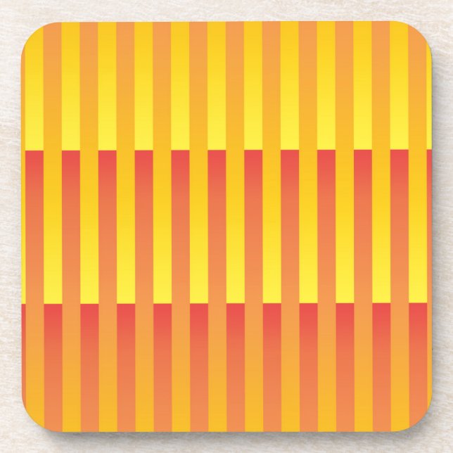 Dessous-de-verre Motif rayé jaune orange (Devant)
