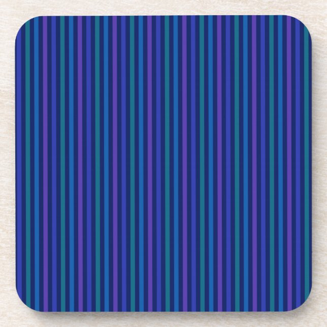 Dessous-de-verre Motif rayé vertical bleu vert violet (Devant)