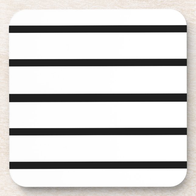 Dessous-de-verre Motif rayures blanches et noires (Devant)