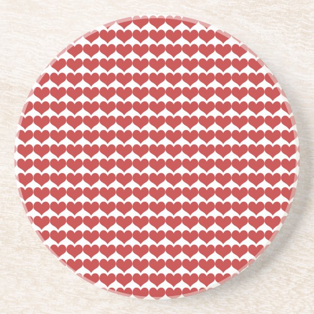 Dessous de verre Motif Red Cute Hearts (Devant)