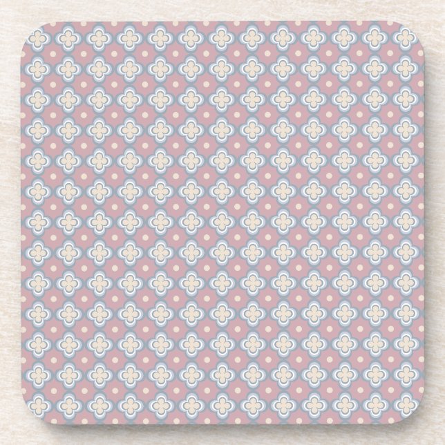 Dessous-de-verre Motif rose et bleu (Devant)
