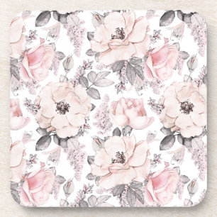 Dessous-de-verre Motif rose et gris classique