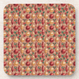 Dessous-de-verre Motif sans couture d'ornements de Noël vintage