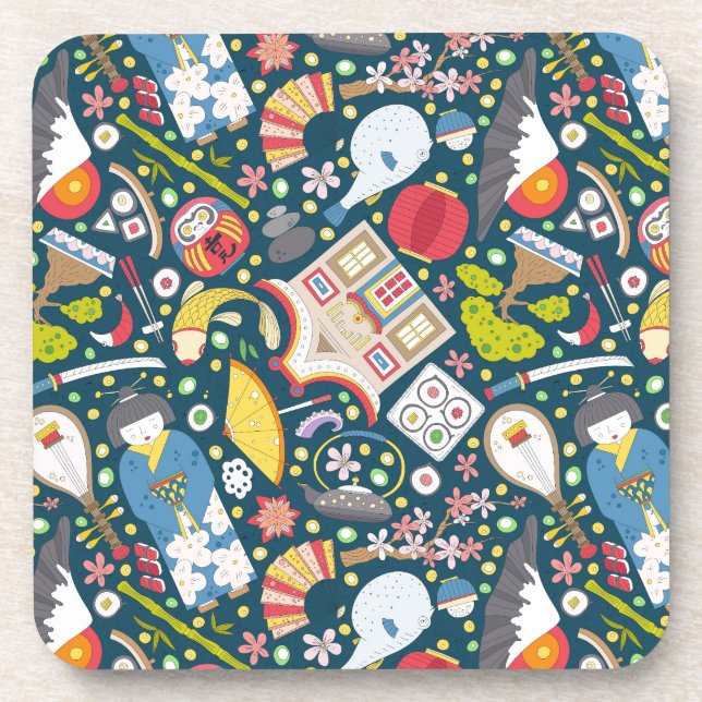 Dessous-de-verre Motif sans couture japonais (Devant)