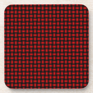 Dessous-de-verre Motif Tissé Rouge Noir