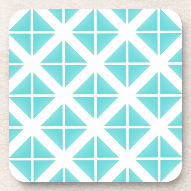Dessous-de-verre Motif Triangle tendance Turquoise (Devant)