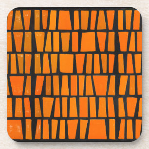 Dessous-de-verre Motif tribal d'Afrique orange et noire