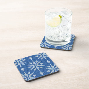Dessous-de-verre Motif tricoté flocons de neige