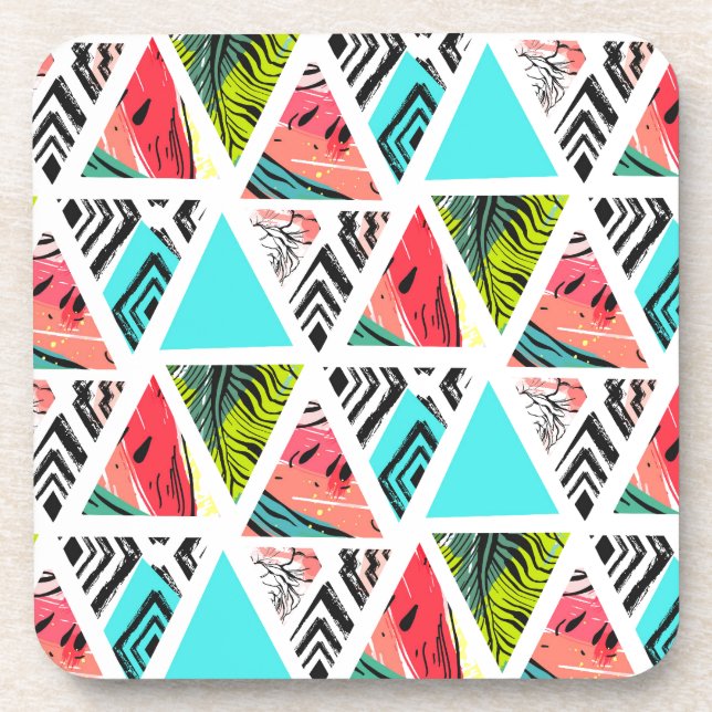 Dessous-de-verre Motif tropical abstrait coloré (Devant)