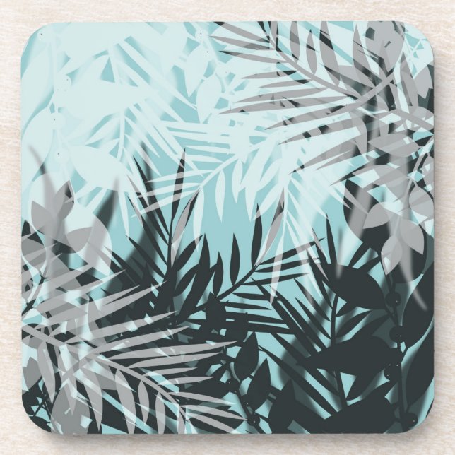 Dessous-de-verre Motif tropical bleu clair (Devant)