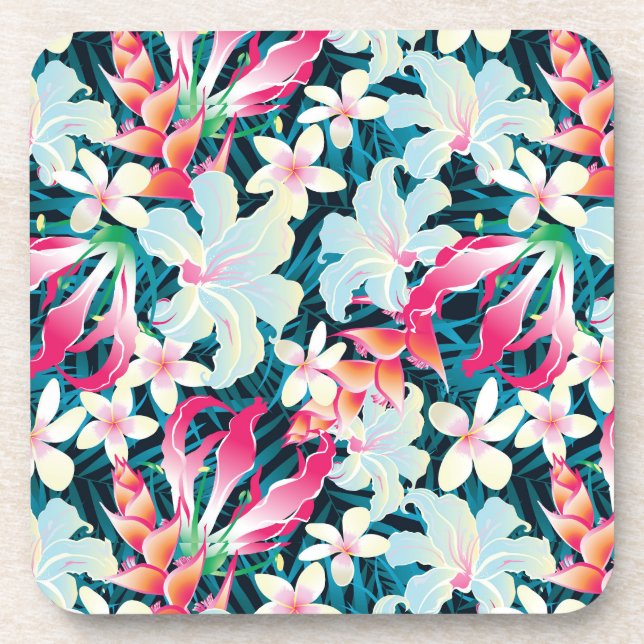 Dessous-de-verre Motif tropical coloré (Devant)