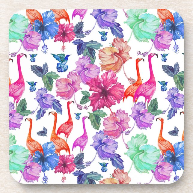 Dessous-de-verre Motif tropical d'aquarelle (Devant)