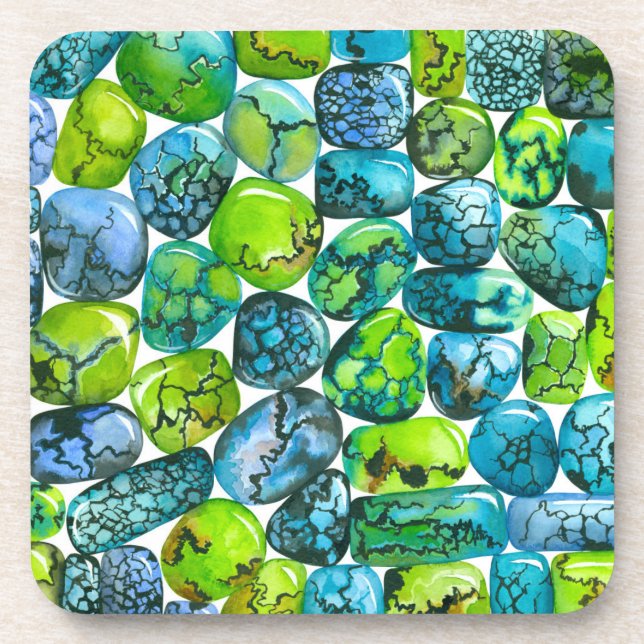 Dessous-de-verre Motif turquoise (Devant)