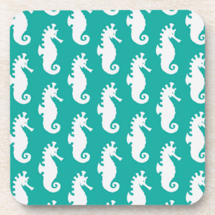 Dessous-de-verre Motif turquoise 1 d'hippocampe