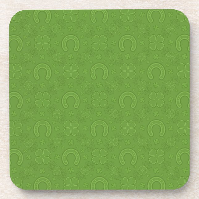 Dessous-de-verre Motif vert chanceux d'icônes (Devant)