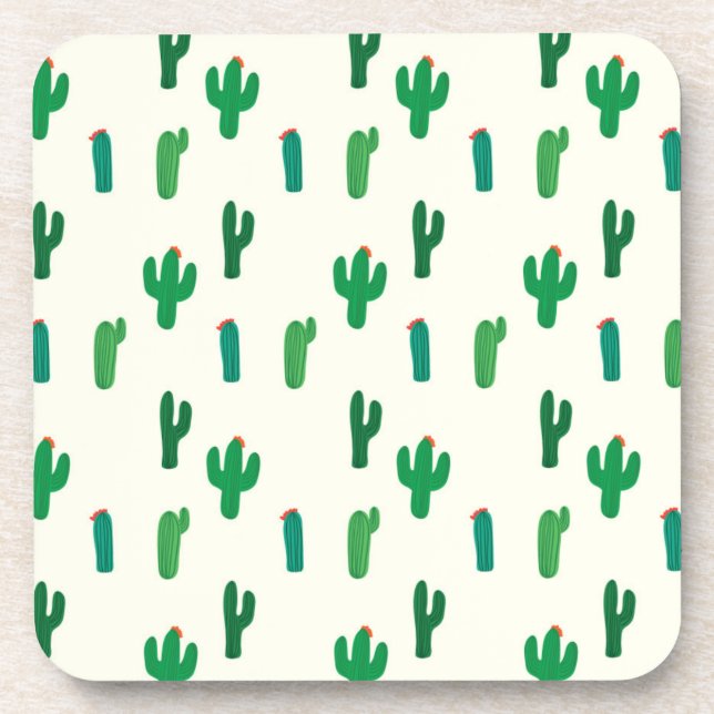 Dessous-de-verre Motif vert clair de cactus (Devant)