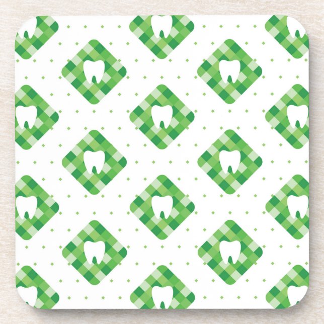 Dessous-de-verre Motif vert de dent de plaid (Devant)