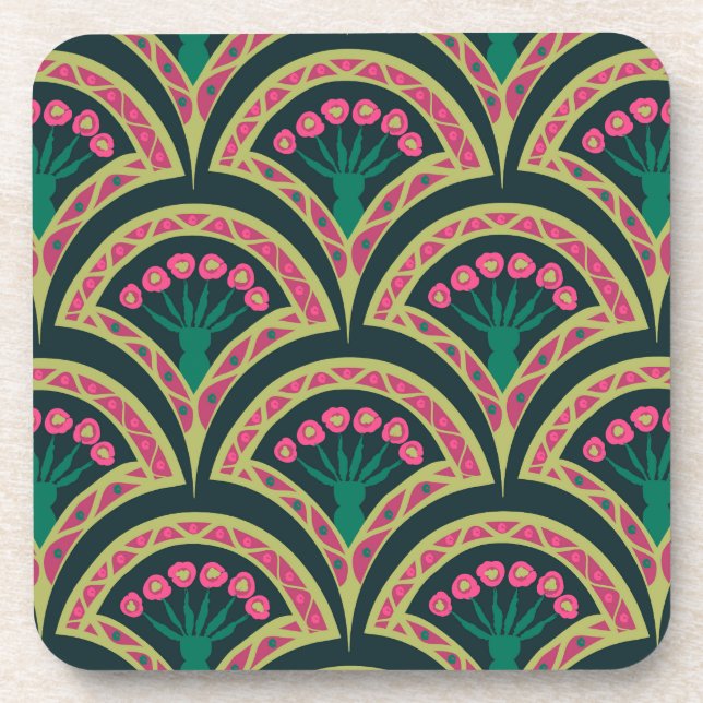 Dessous-de-verre motif vert en forme de coquille (Devant)