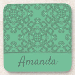 Dessous-de-verre Motif vert menthe personnalisé