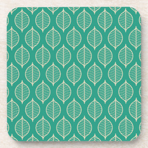 Dessous-de-verre Motif vert stylisé de feuille