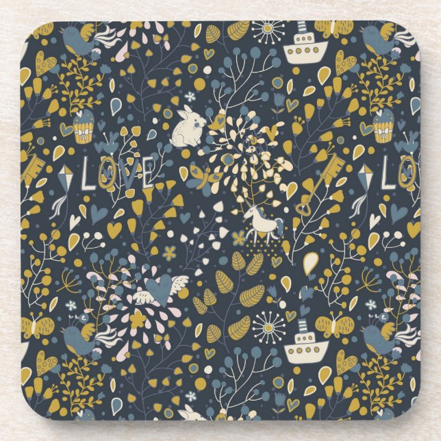 Dessous-de-verre Motif vintage abstrait (Devant)