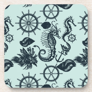 Dessous-de-verre Motif vintage d'animal de mer