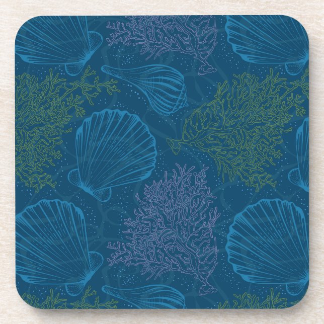 Dessous-de-verre Motif vintage de mer (Devant)