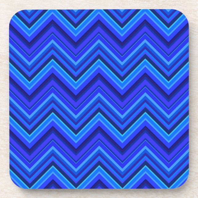 Dessous-de-verre Motif zigzag rayures bleues (Devant)
