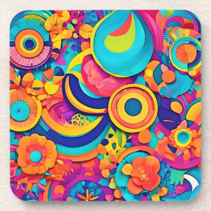 Dessous-de-verre Motifs concentrés colorés