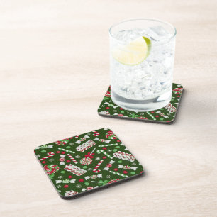 Dessous de verre Motifs de bonbons de Noël doux