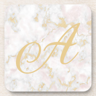 Dessous de verre Motifs en marbre rose or