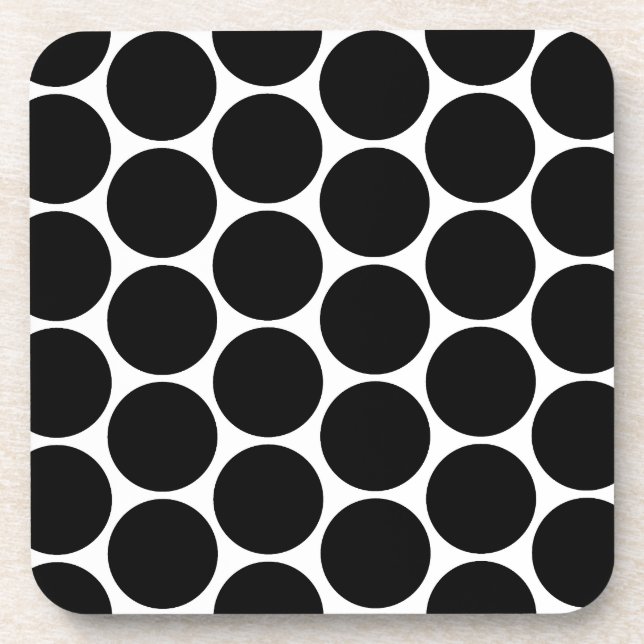 Dessous de verre Motifs Noir Blanc Et Blanc Pois (Devant)