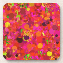 Dessous de verre Motifs Red Green Gold & Pink Dots